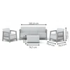 Keter Sodo baldų komplektas Scandi Linea 3 Seater Set light pilkas/dark steel pilkas