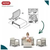 Keter Sodo baldų komplektas Scandi Linea 2 Seater Set pebble pilkas/light beige