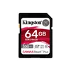 Atminties kortelė Kingston React Plus, SDXC, 64GB, Class 10, UHS-II, U3, V90