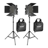 Sieninis šviestuvas Neewer Naujesnis 660 Bi Color LED studijinis komplektas, dvi 40W 3200-5600K lempos + stovai + vartai