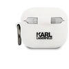 KLACA3SILCHWH Karl Lagerfeld Choupette Head Silikoninis dėklas for Airpods 3 Baltas