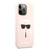 Apple iPhone 13 Pro Karl Lagerfeld dėklas Silicone Karl`s Head (KLHCP13LSLKHLP) light rožinės spalvos