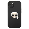 Dėklas Karl Lagerfeld KLHCP13SPKMK IPHONE 13 MINI 5.4 "Juodas/Juodas HARDCASE LEATHER IKONIK KARL`S HEAD METAL