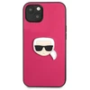Dėklas Karl Lagerfeld HARDCASE KLHCP13SPKMP 13 MINI LEATHER IKONIK KARL'S HEAD METAL Rožinis