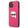 Dėklas Karl Lagerfeld HARDCASE KLHCP13SPKMP 13 MINI LEATHER IKONIK KARL'S HEAD METAL Rožinis