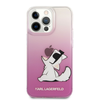 Dėklas Karl Lagerfeld PC/TPU Choupette Eat Case, skirtas iPhone 13 Pro Max, rožinis