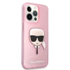 Apple iPhone 13 Pro Max Karl Lagerfeld dėklas Glitter Karl`s Head (KLHCP13XKHTUGLP) rožinės spalvos