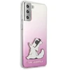 Karl Lagerfeld KLHCS21MCFNRCPI „Choupette Eats“ telefono dėklas Samsung Galaxy S21+ rožinis