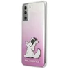 Karl Lagerfeld KLHCS21MCFNRCPI „Choupette Eats“ telefono dėklas Samsung Galaxy S21+ rožinis