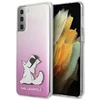 Karl Lagerfeld KLHCS21MCFNRCPI „Choupette Eats“ telefono dėklas Samsung Galaxy S21+ rožinis