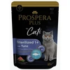 Prospera Plus sterilizuotų kačių ėdalas 1+ maišeliuose su tunu ir žaliosiomis pupelėmis, 85 g