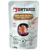 Konservuotas kačių maistas - "Ontario Pouch" tunas ir lašiša sultinyje, 80 g