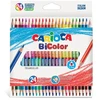 Spalvoti dvipusiai tribriauniai pieštukai CARIOCA BICOLOR, 24 vnt.
