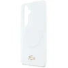 Lacoste matinio apdailos auksinis logotipo telefono dėklas su „MagSafe“ palaikymu, skirtas „Samsung Galaxy S26“ (S942) baltas