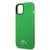 Lacoste Liquid Silicone Microfiber Croc Logo MagSafe dėklas skirtas iPhone 14 žalios spalvos