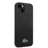 Lacoste Liquid Silicone Microfiber Croc Logo MagSafe dėklas skirtas iPhone 14,15,16 juodos spalvos