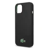 Lacoste Liquid Silicone Microfiber Croc Logo MagSafe dėklas skirtas iPhone 14,15,16 juodos spalvos