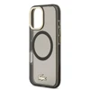 Lacoste PC/TPU Frosted Finish Gold Logo MagSafe dėklas skirtas Apple iPhone 17 juodos spalvos