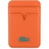Dėklas Lacoste PU Iconic Petit Pique MagSafe Wallet oranžinės spalvos