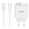 Savio Įkroviklis jungiama į tinklą LA-10 30W Quick Charge Power Delivery 3.0 Balta + Kabelis
