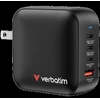 Wall Charger Verbatim Mini GaN 100W 3xUSB-C PD/1x USB-A QC juodas 32231