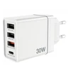 Verbatim laidinis įkroviklis 30W 3xUSB-A/ USB-C PD 3.0 CHR-30EU2 baltos spalvos 49701