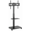 Stojak podłogowy pod telewizor, mobilny na kółkach (sukamasis/uchylny), 32'' - 75'', juoda