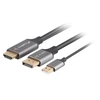 Lanberg kabelis HDMI(M) - DisplayPort(M) 1m 4K juoda