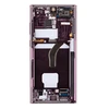 LCD ekranas + jutiklinis blokas + priekinis dangtelis Samsung S908B Galaxy S22 Ultra Burgundy (pakeitimų paketas)