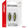 LED lemputės canbus C5W C10W 39 mm 2525 6SMD balta 12 V 24 V AMIO-05008