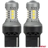 LED lemputės standard 7440 W21W 3030 15SMD balta 12V 24V amio-04996