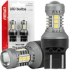 LED lemputės standard 7443 W21/5W 3030 15SMD balta 12V 24V amio-04998