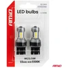LED lemputės standard 7443 W21/5W 3030 15SMD balta 12V 24V amio-04998