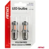 LED lemputės standard bay15d p21/5w 3030 15smd raudona 12v 24v amio-05004