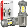 LED lemputės standard bay15d p21/5w 3030 15smd balta 12v 24v amio-05003