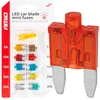 Mini automobilių saugikliai su LED diodais, 10 vnt. amio-04340
