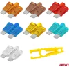 Standartiniai automobilio saugikliai su LED diodu, 10 vnt. amio-04341