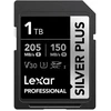 SDXC atminties kortelė - Lexar Professional Sidabrinis PLUS SDXC 1TB 205MB/s skaitymas, 150MB/s rašymas