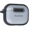 Liavec SlideLock dėklas telefonui AirPods Pro 3 transparent-mėlynas