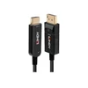DisplayPort Kabelis - LINDY Šviesolaidinis Hibridinis DisplayPort 1.2 į HDMI Kabelis, M/M, 4K@60Hz, 21.6Gbps, 20 m, Juodas
