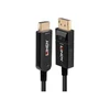 DisplayPort Kabelis - LINDY Šviesolaidinis Hibridinis DisplayPort 1.2 į HDMI Kabelis, M/M, 4K@60Hz, 21.6Gbps, 20 m, Juodas