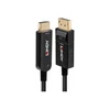 DisplayPort Kabelis - LINDY Šviesolaidinis Hibridinis DisplayPort 1.2 į HDMI Kabelis, M/M, 840x2160 60Hz, 21.6Gbps, 30 m, Juodas