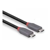 USB Kabelis - LINDY Anthra Line USB4 Type C Laidas, M/M, 40Gbps, 240W PD, 1.5 m, Juodas