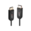 DisplayPort Kabelis - LINDY Šviesolaidinis Hibridinis DisplayPort 2.0 UHBR10 Kabelis, 40Gbps, 7680x4320@60Hz, 20 m, Juodas