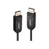 DisplayPort Kabelis - LINDY Šviesolaidinis Hibridinis DisplayPort 2.0 UHBR10 Kabelis, 40Gbps, 7680x4320@60Hz, 20 m, Juodas