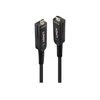 Lindy 100m Fibre Optic Hybrid Micro-HDMI 18G Cable with Detachable HDMI and DVI Connectors, 100 m, HDMI Type D (Micro), HDMI Type D (Micro), 18 Gbit/s, Juodas