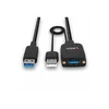 Kabelis USB Lindy 2x USB-A - USB-A 35 m Juodas (43357)