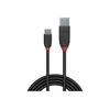 USB Kabelis - LINDY Juodas Line USB 3.2 Type A į C Laidas, M/M, 10Gbps, 15W, 0.15 m, Juodas