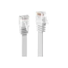 Tinklo Kabelis - LINDY Cat.6 U/UTP Plokščias Tinklo Kabelis, RJ45, 250MHz, 32AWG, M/M, 3 m, Baltas
