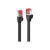 Cat.6 Tinklo Kabelis - Lindy 3m U/FTP Plokščias, 250MHz, Varis, RJ45, Juodas